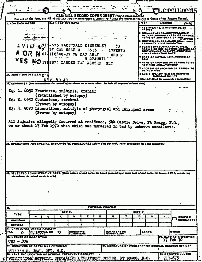 Death certificate and autopsy report of Kimberley MacDonald, p. 10 of 13
