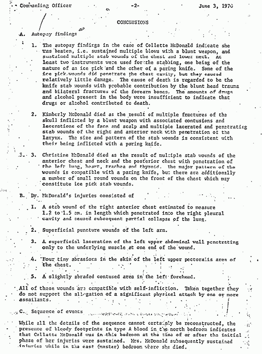 June 3, 1970: Letter from Dr. Fisher to Robert Shaw re: Fisher's findings, p. 2 of 5