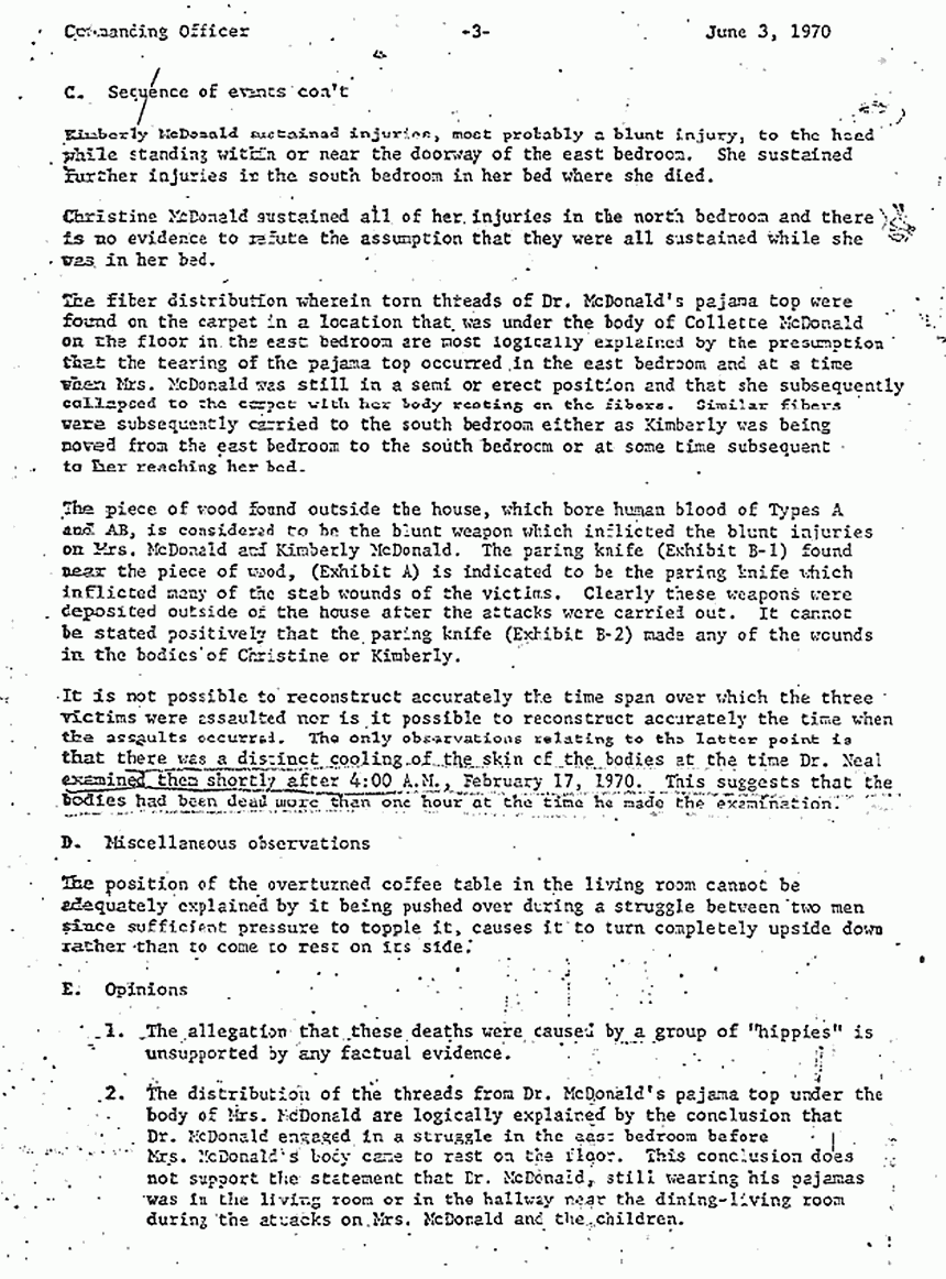 June 3, 1970: Letter from Dr. Fisher to Robert Shaw re: Fisher's findings, p. 3 of 5
