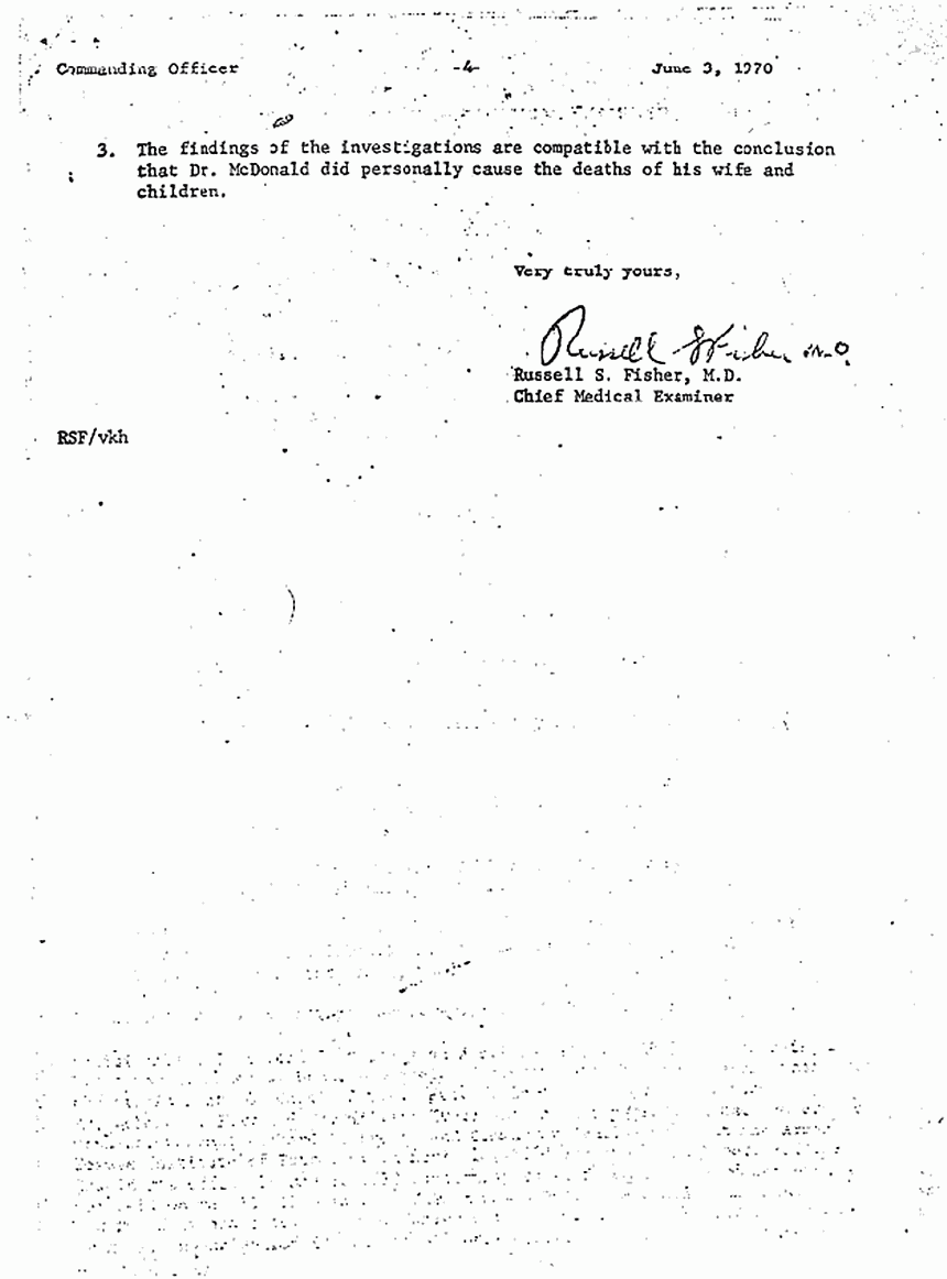 June 3, 1970: Letter from Dr. Fisher to Robert Shaw re: Fisher's findings, p. 4 of 5