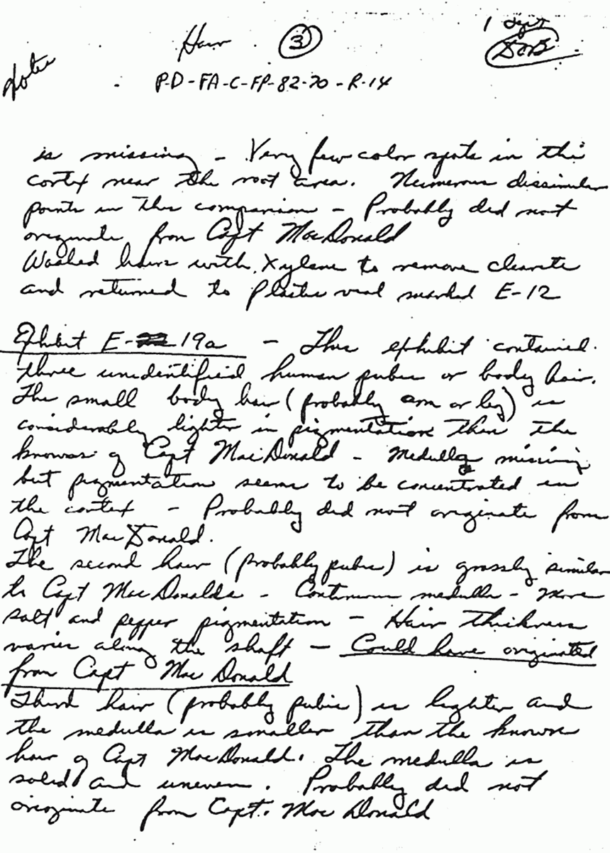 September 1, 1970: Notes of Dillard Browning (CID) re: USACIL Report P-D-FA-C-FP-82-70-R14, p. 1 of 3