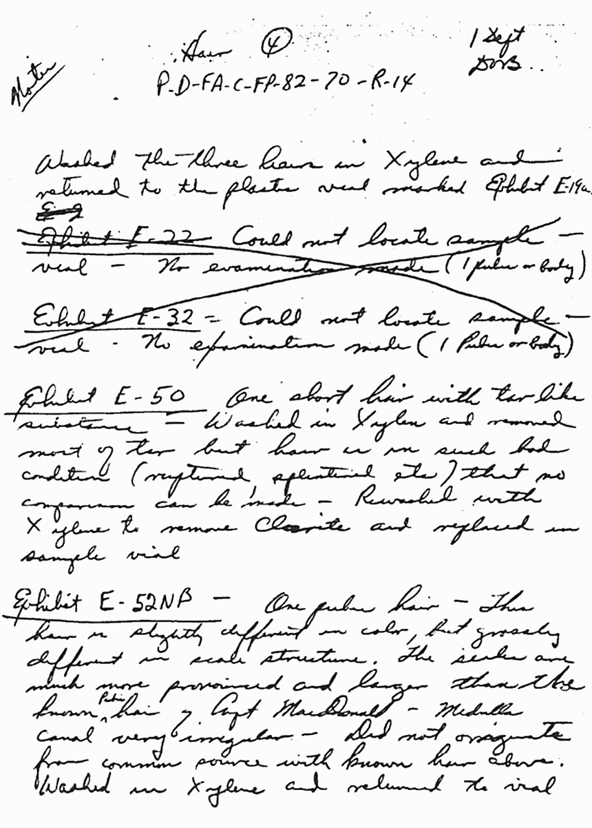 September 1, 1970: Notes of Dillard Browning (CID) re: USACIL Report P-D-FA-C-FP-82-70-R14, p. 2 of 3