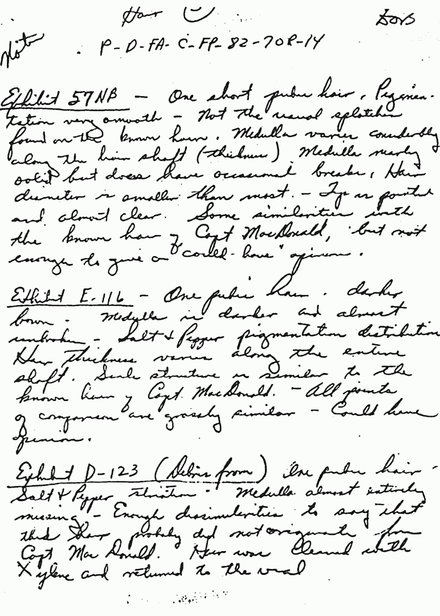 September 1, 1970: Notes of Dillard Browning (CID) re: USACIL Report P-D-FA-C-FP-82-70-R14, p. 3 of 3
