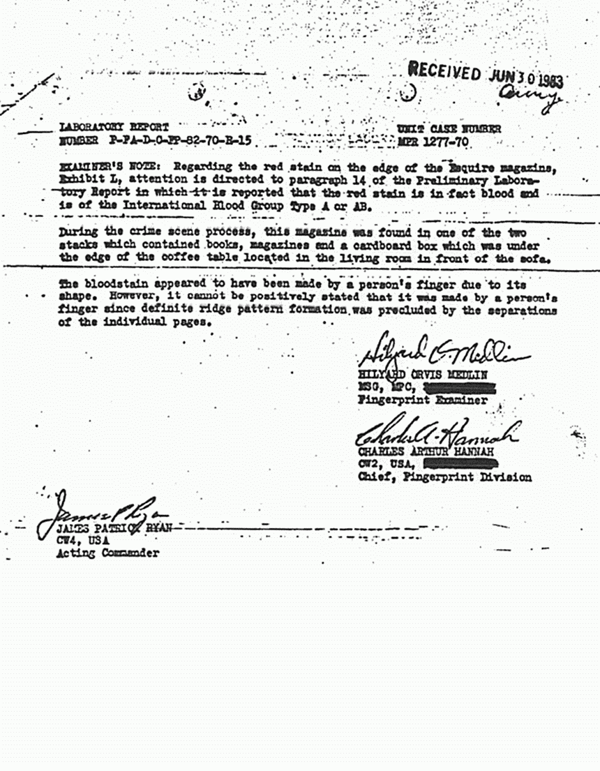 September 2, 1970: USACIL Report P-FA-D-C-FP-82-70-R-15, p. 2 of 2