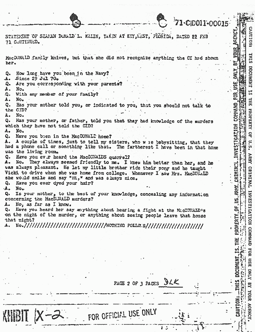 February 22, 1971: Statement of Donald Kalin, Jr., p. 2 of 3