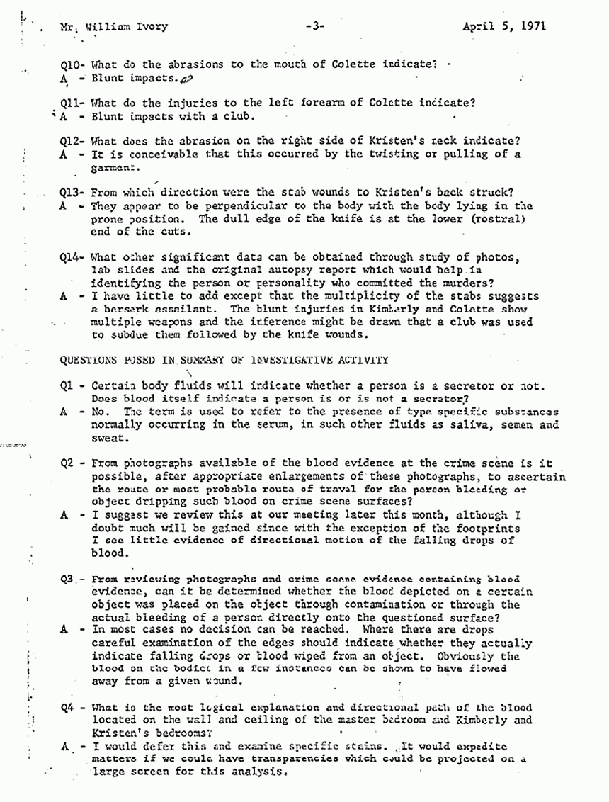 April 5, 1971: Letter from Dr. Russell Fisher to William Ivory re: clarifications, p. 3 of 5