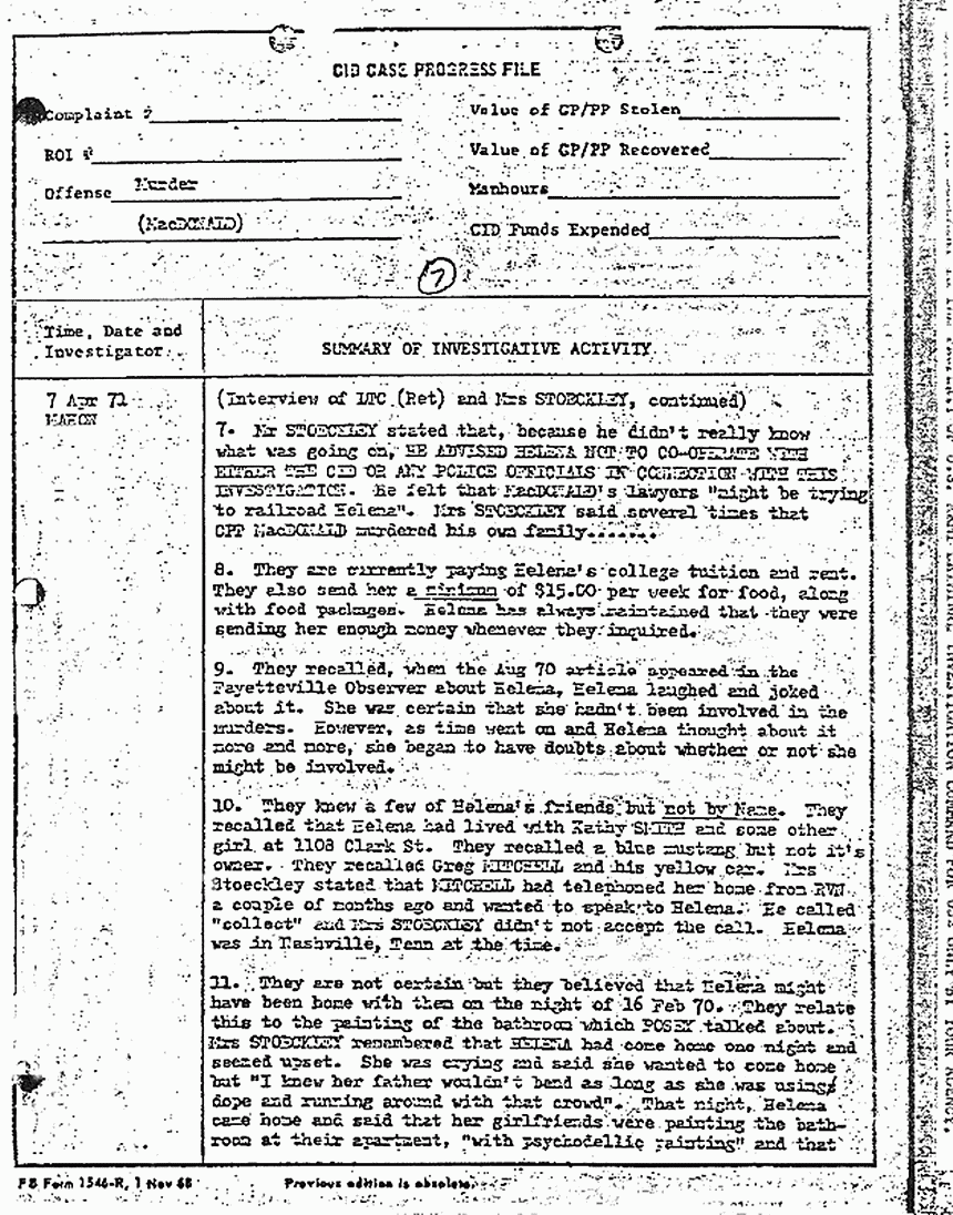 April 7, 1971: Case Progress File re: contacting Mr. and Mrs. Clarence Stoeckley, p. 3 of 4