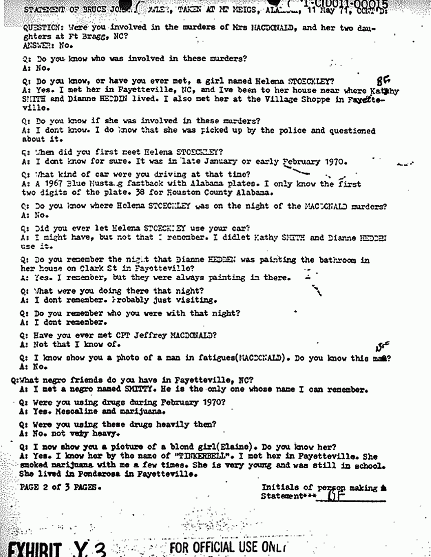 May 11, 1971: Statement of Bruce Fowler, p. 2 of 3