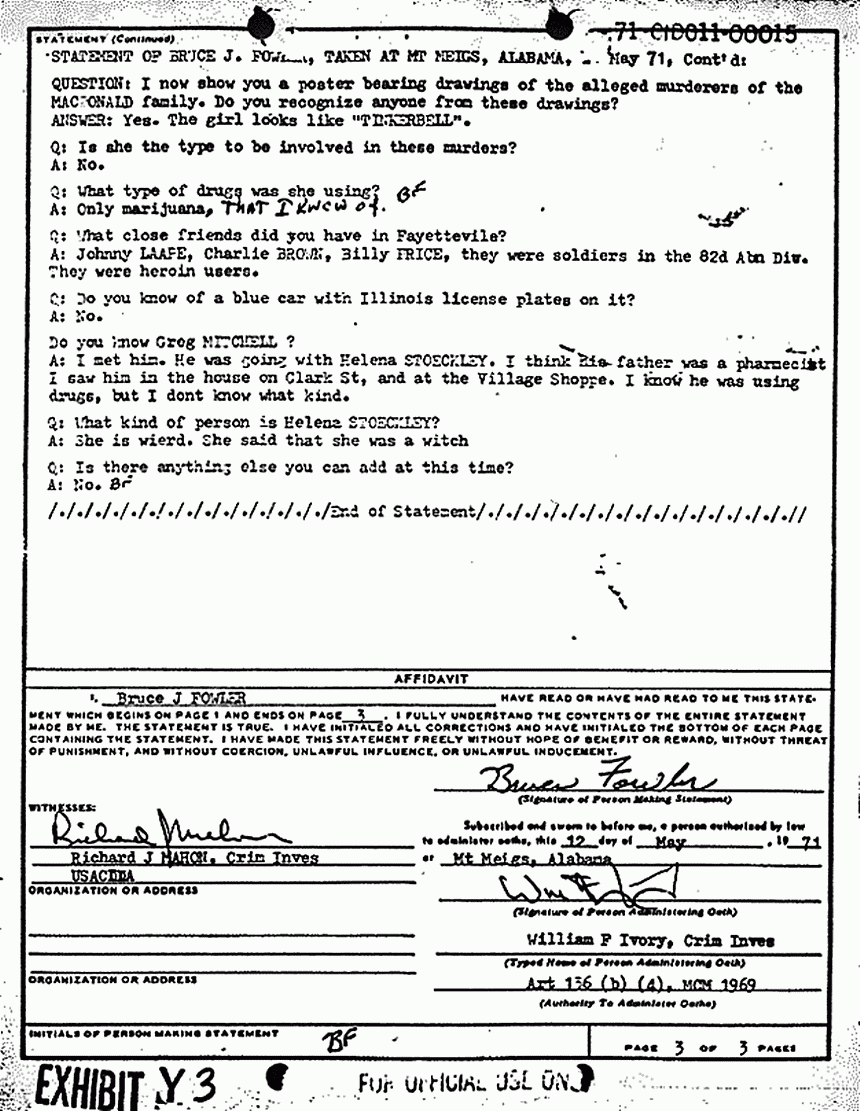May 11, 1971: Statement of Bruce Fowler, p. 3 of 3