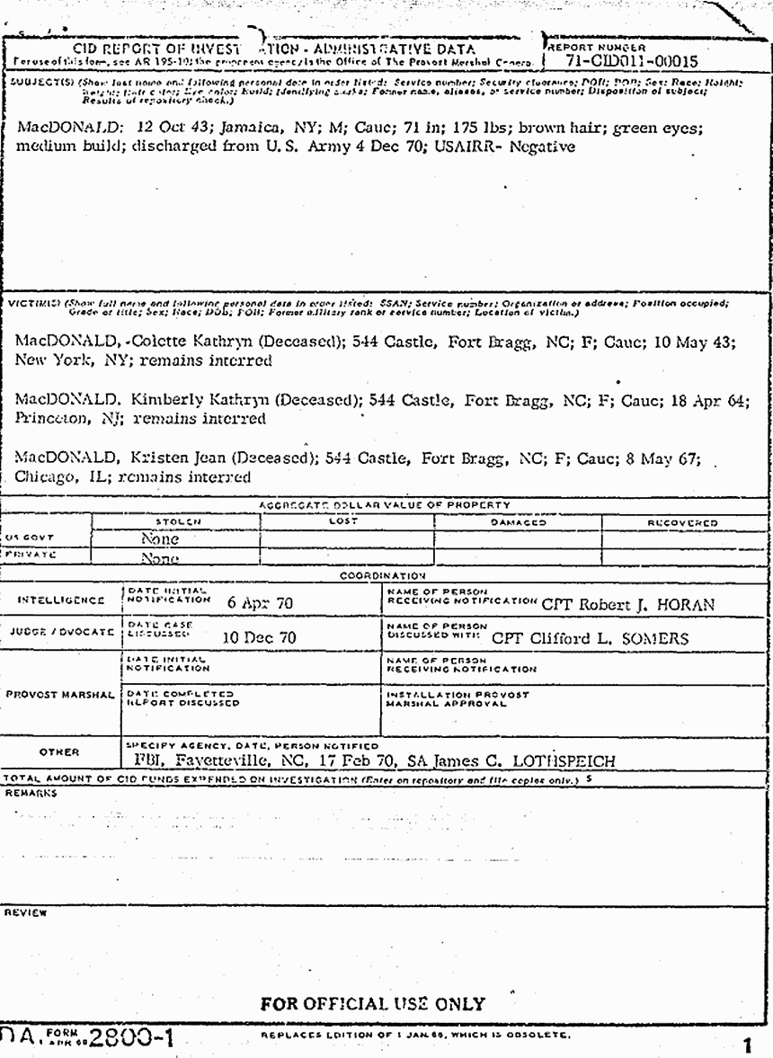 Circa May 25, 1971: Case Progress File: 2nd Progress Report, covering the period April 13 - May 25, 1971, p. 2 of 2