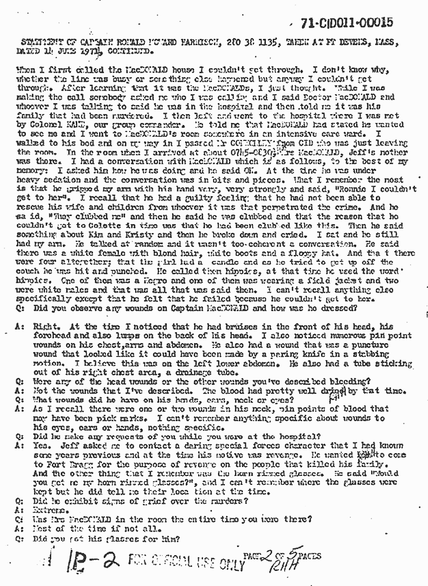 June 14, 1971: Statement of Ronald Harrison, p. 2 of 5