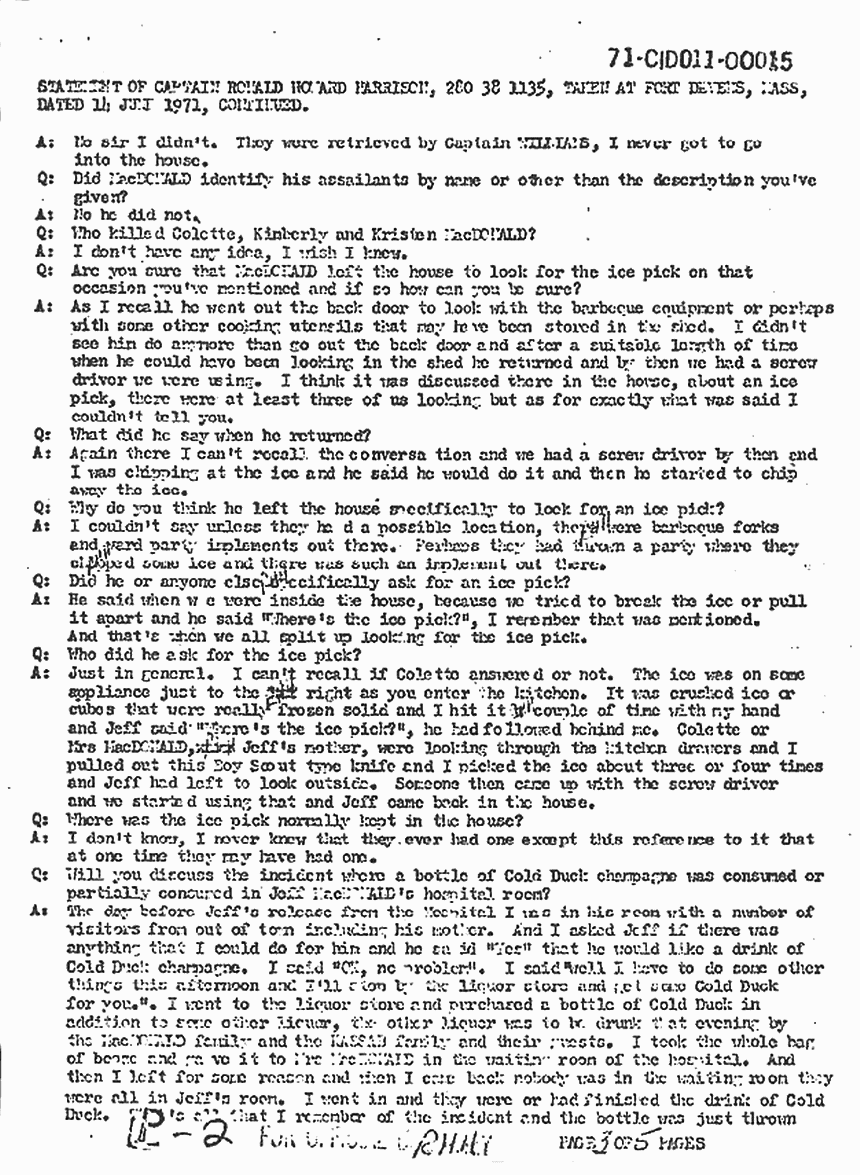 June 14, 1971: Statement of Ronald Harrison, p. 3 of 5