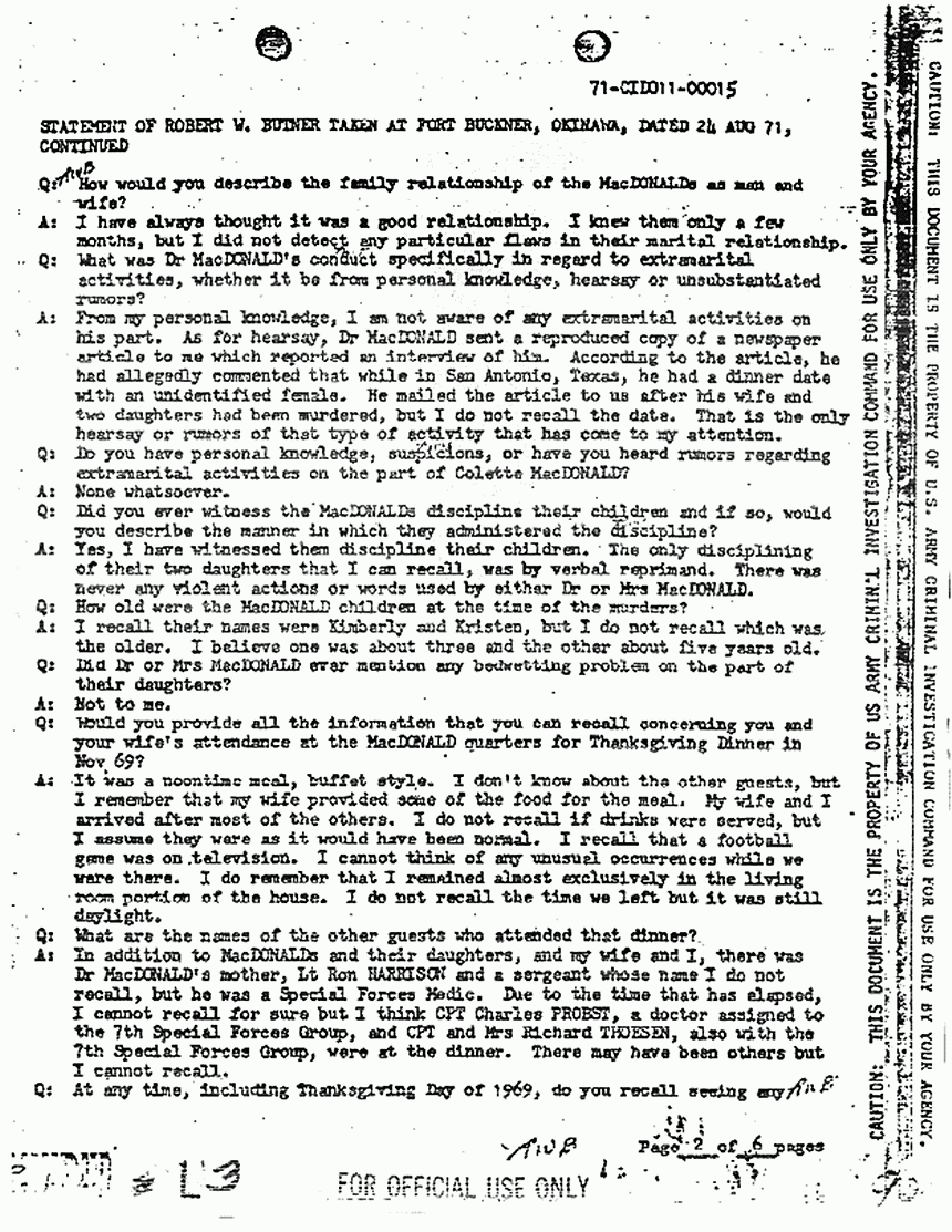 August 24, 1971: Statement of Robert Butner, p. 2 of 6