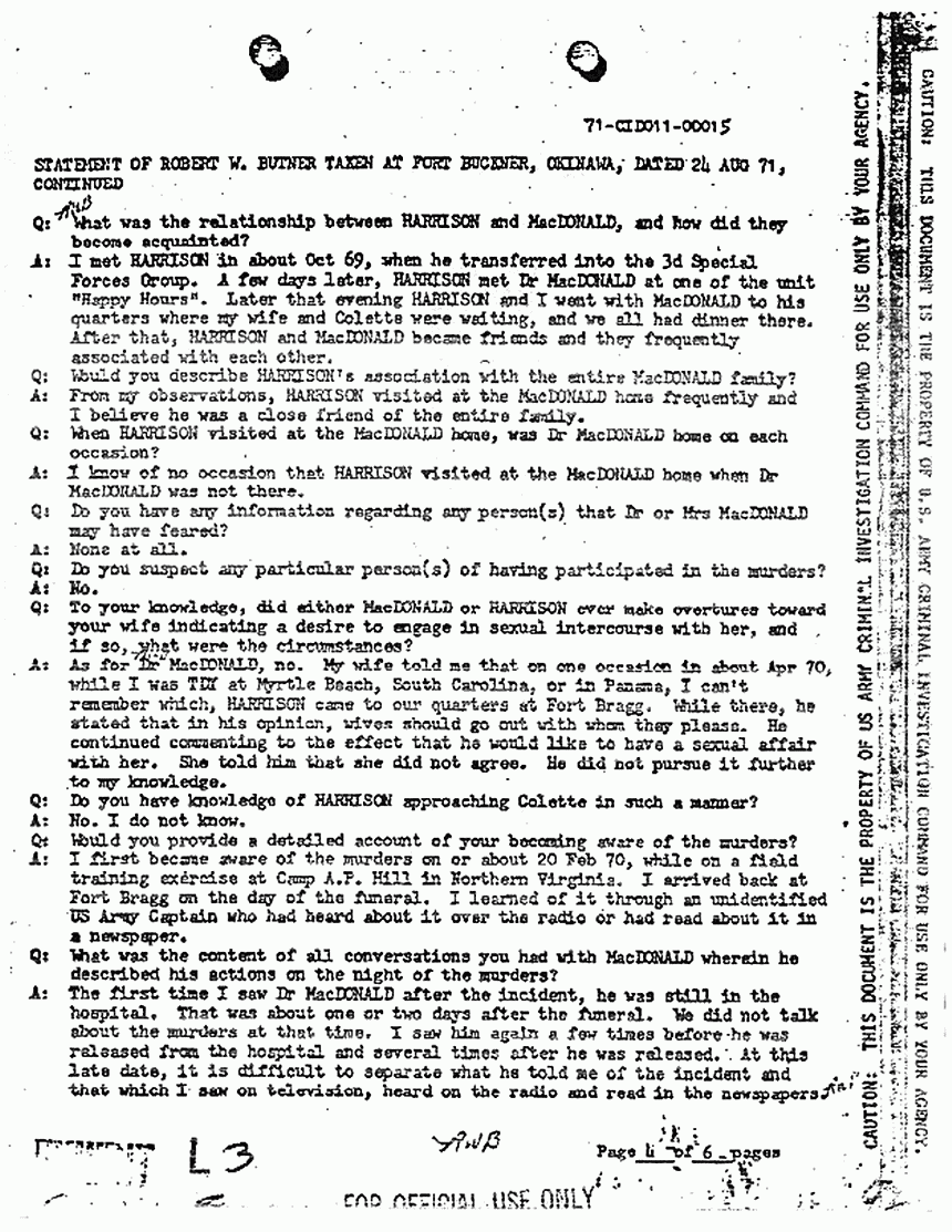 August 24, 1971: Statement of Robert Butner, p. 4 of 6