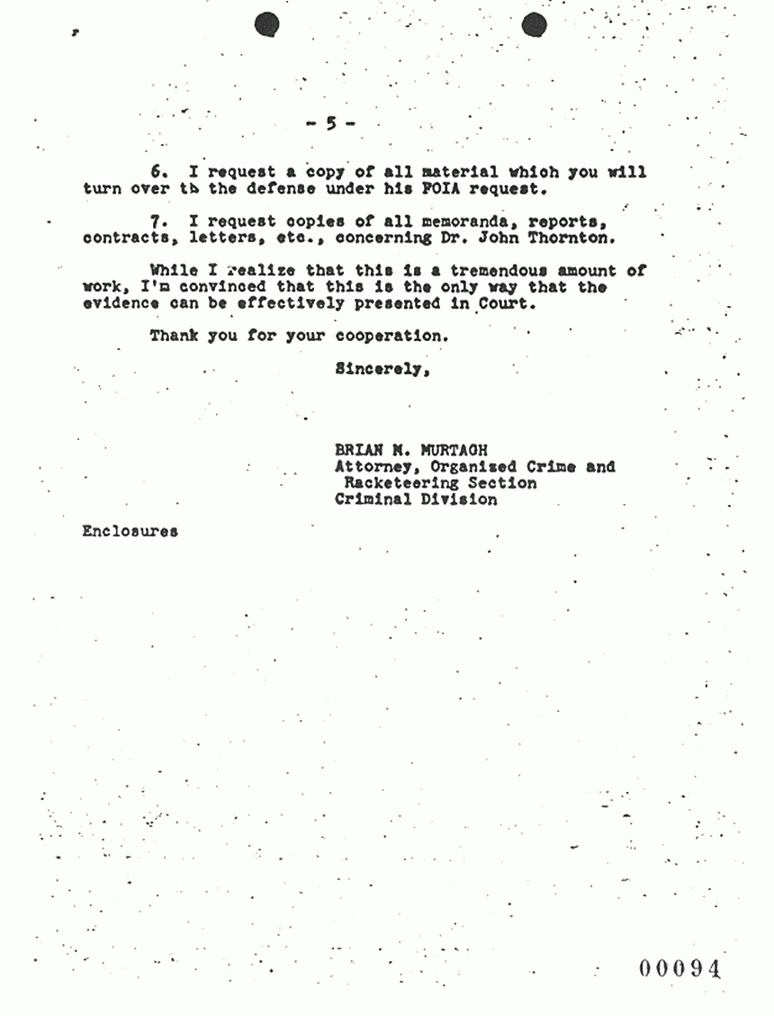 March 1, 1979: Letter from Brian Murtagh to Cpt. Phillips (USACIL) re: Pre-trial preparation, p. 5 of 5