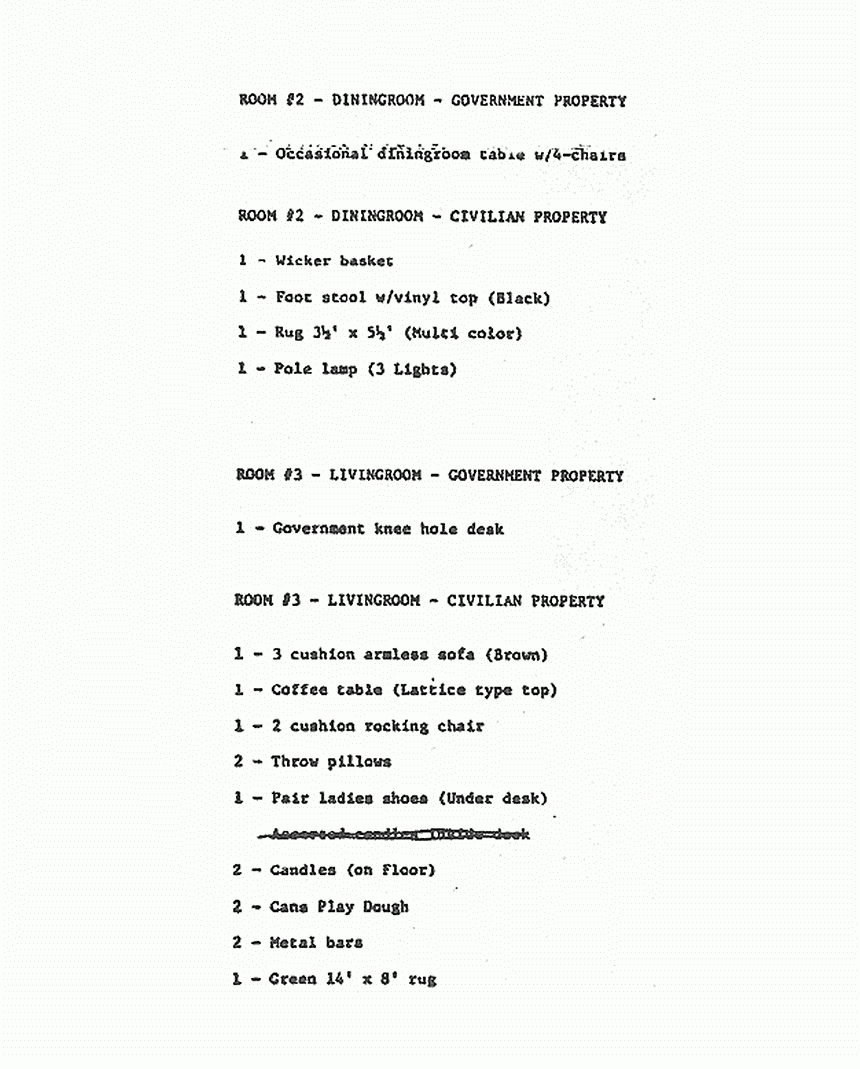 June 4, 1984: Inventory of government and civilian property at 544 Castle Dr., p. 2 of 8