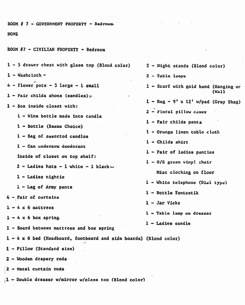 June 4, 1984: Inventory of government and civilian property at 544 Castle Dr., p. 5 of 8