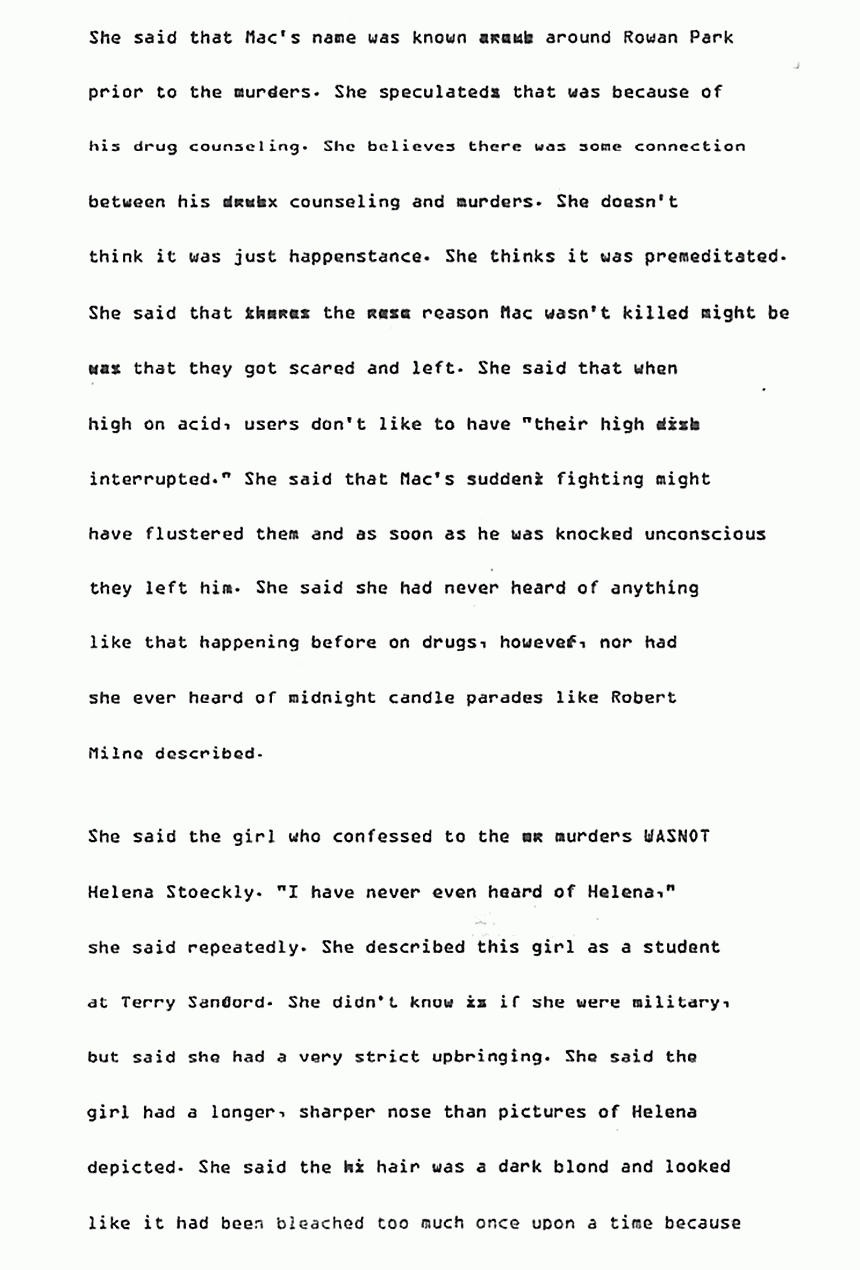 September 1979: Memo from Grant Bosburgh re: Debra Harmon, p. 2 of 7
