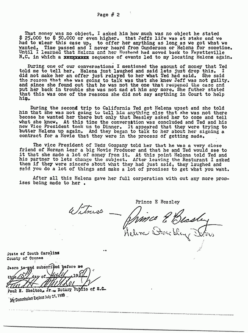 October 1980: Memo from P. E. Beasley re: his first encounter with Ted Gunderson, p. 2 of 2