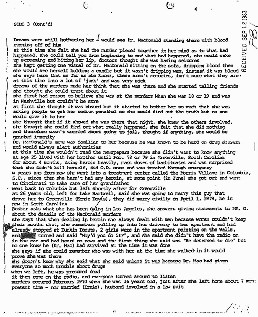 December 7, 1980: Interview of Helena Stoeckley by Dr. Rex Beaber, p. 4 of 10