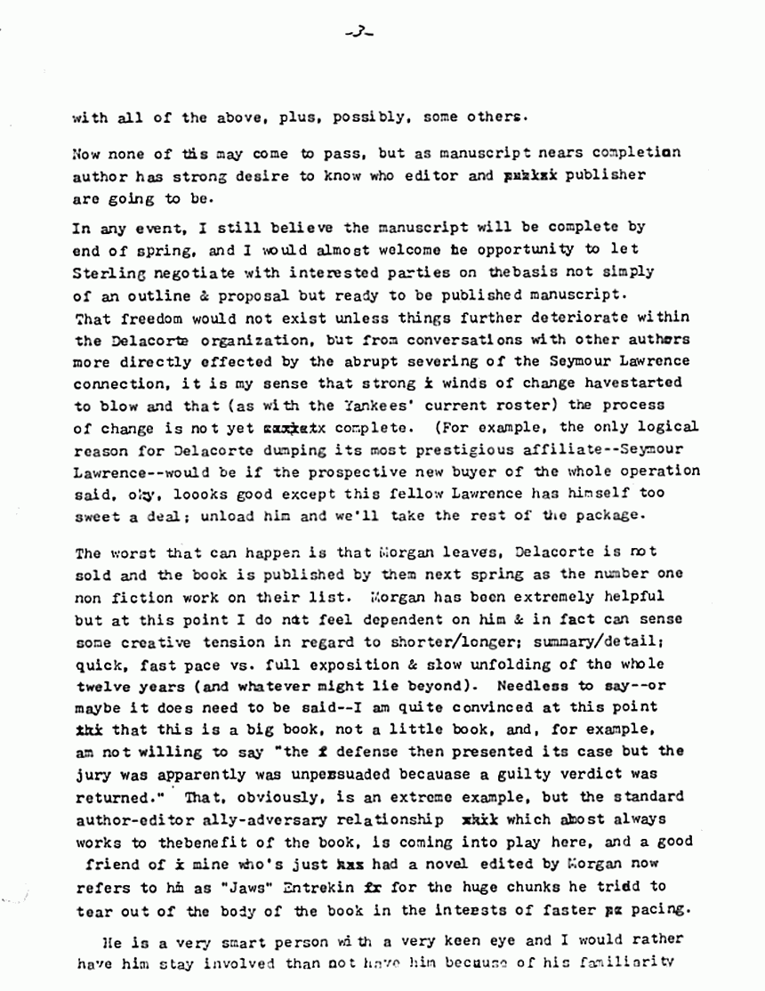 May 4, 1982: Letter from Joe McGinniss to Jeffrey MacDonald re: artistic control, p. 3 of 8