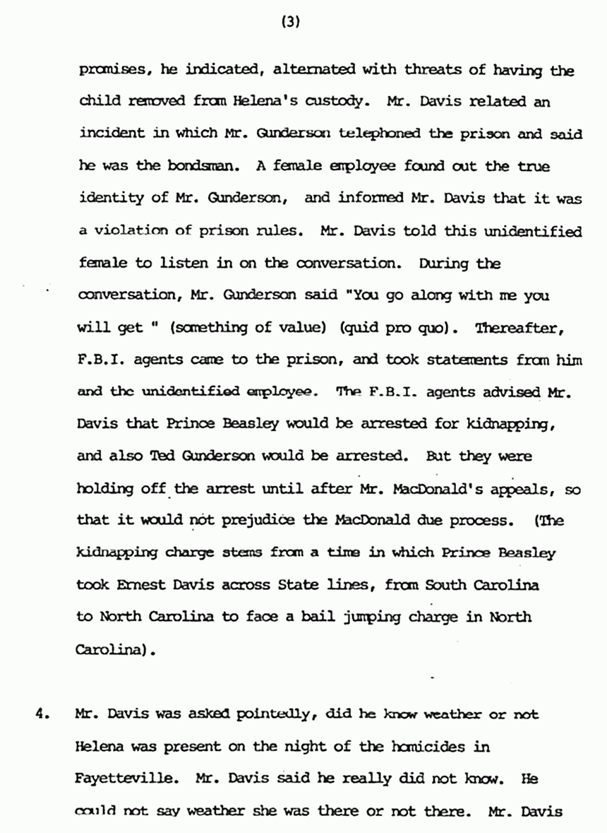 January 24, 1983: Memo from Ray Shedlick re: Interview with Ernest Davis, p. 3 of 5
