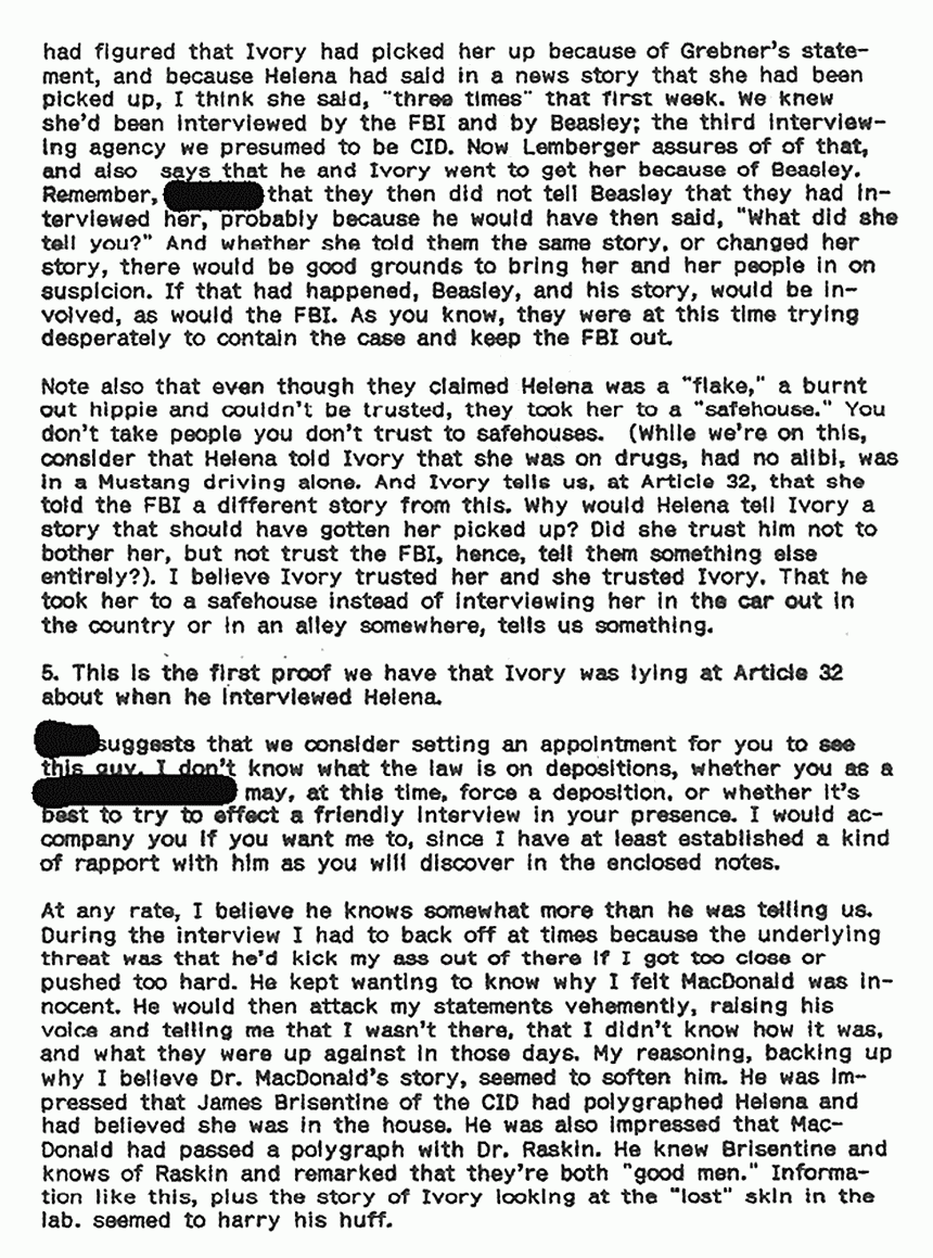May 13, 1990: Letter re: Interview with Phil Lemberger (CID, ret.), p. 2 of 3