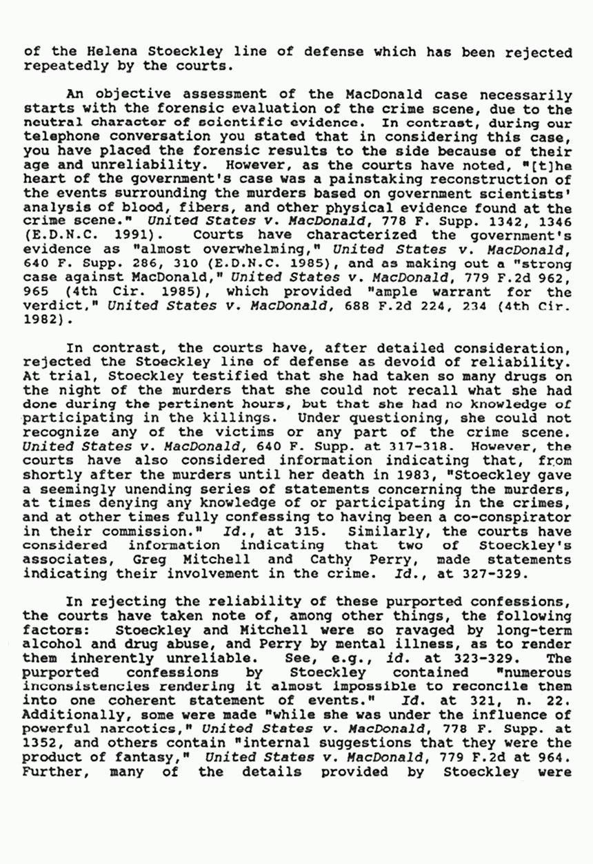 Circa October 1992: Letter from James Reynolds (DOJ) to Ted Landreth, re: suspect George, p. 3 of 5