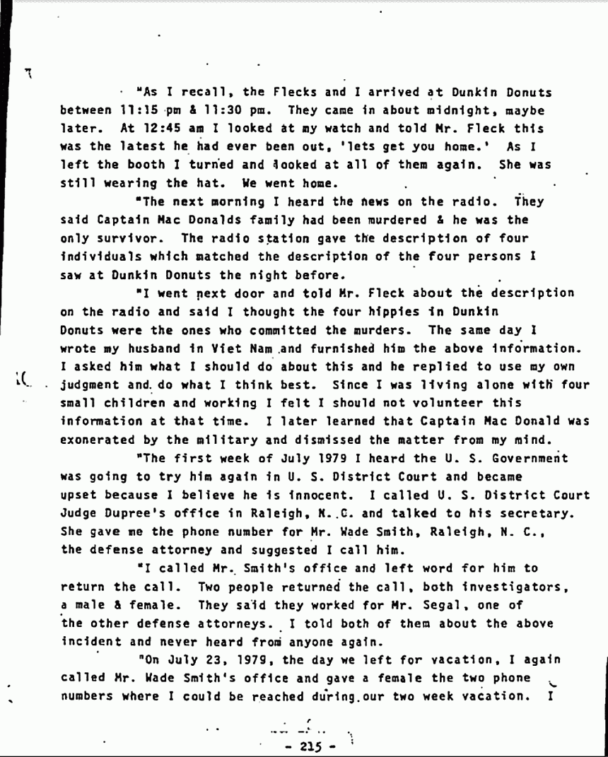 January 28, 1980: Statement of Frankie Bushey to P. E. Beasley and Ted Gunderson, p. 4 of 5