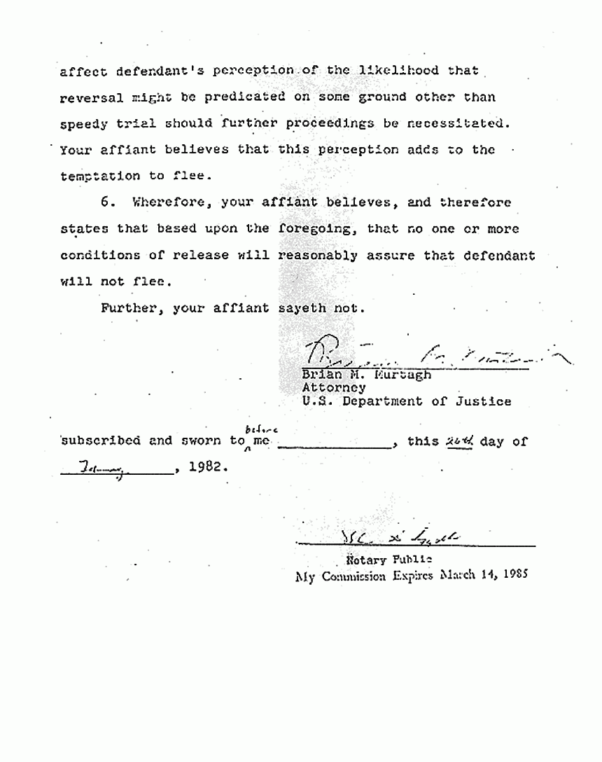 February 26, 1982: Affidavit of Brian Murtagh re: Revoking Jeffrey MacDonald's Bail, p. 4 of 4