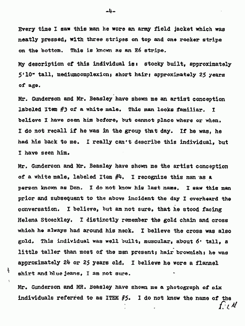 May 19, 1982: Statement of Debra Lee Harmon to Ted Gunderson and P. E. Beasley, p. 4 of 8