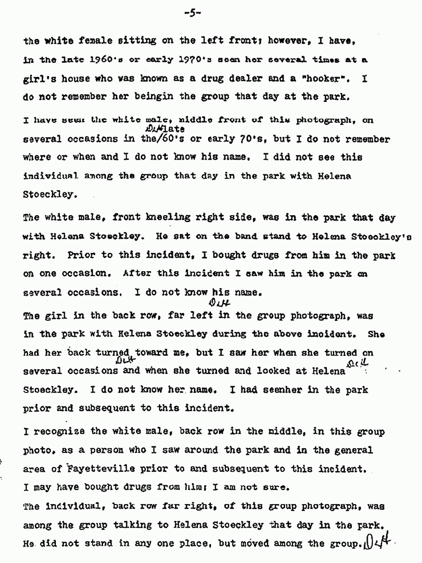 May 19, 1982: Statement of Debra Lee Harmon to Ted Gunderson and P. E. Beasley, p. 5 of 8