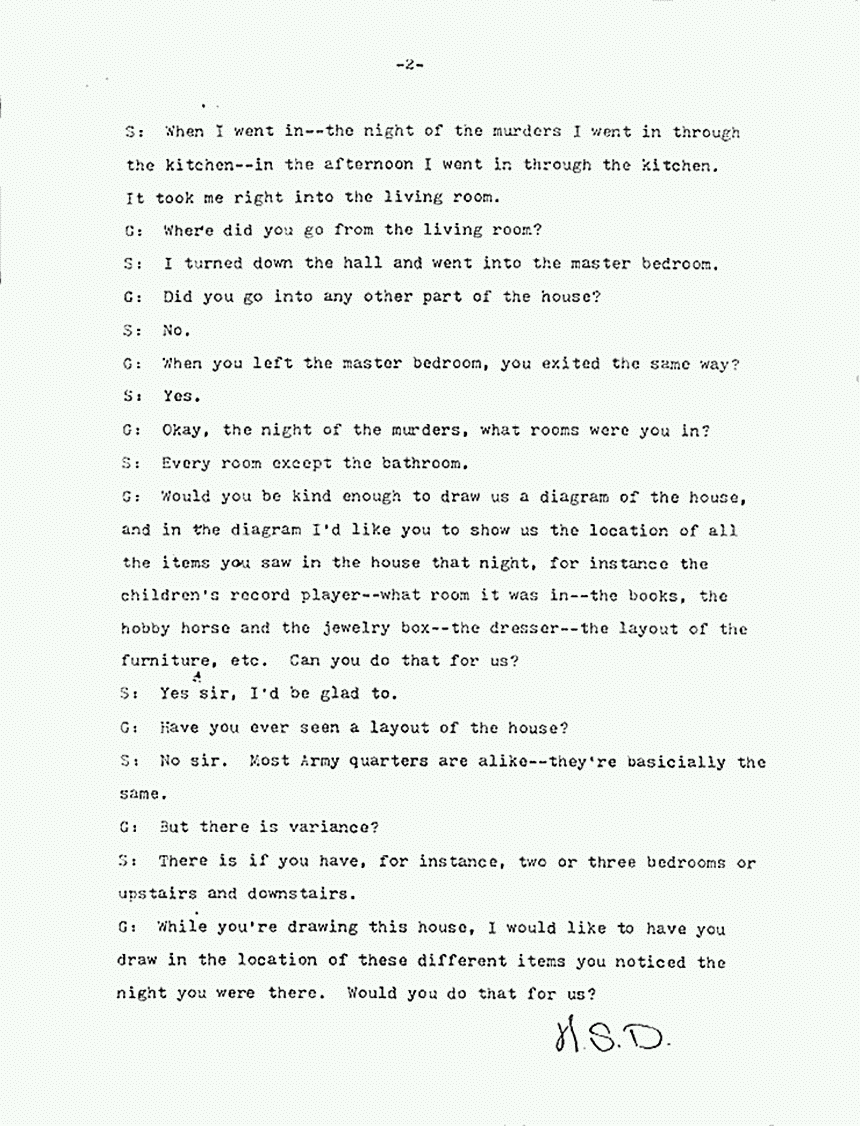 May 24, 1982: Statement of Helena Stoeckley to Ted Gunderson and P. E. Beasley, p. 2 of 7