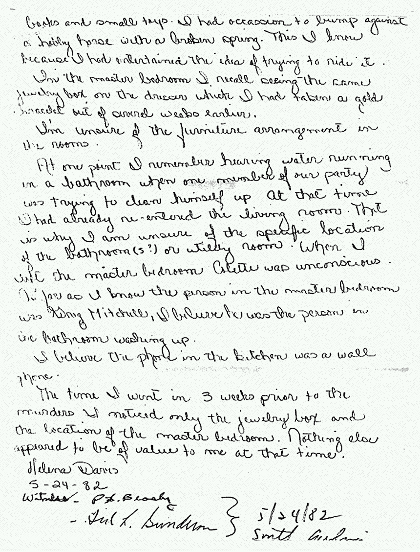 May 24, 1982: Statement of Helena Stoeckley to Ted Gunderson and P. E. Beasley, p. 6 of 7