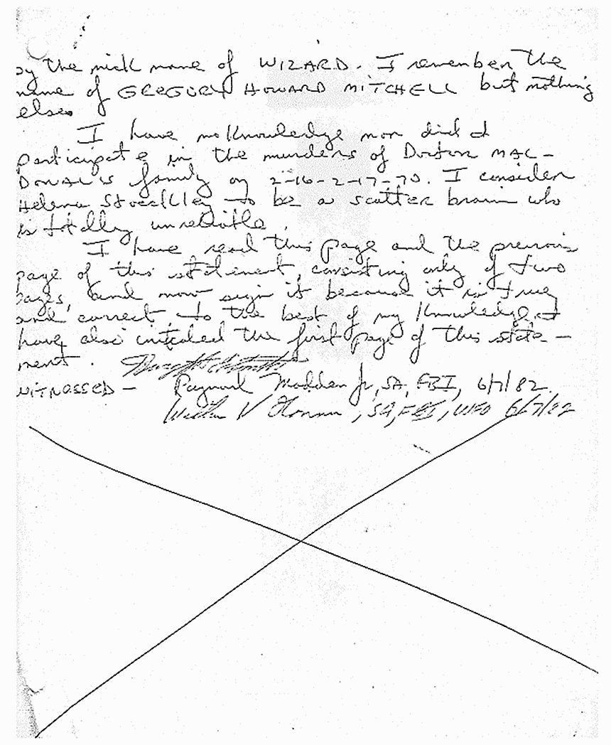 June 7, 1982: Handwritten statement of Dwight Smith, p. 2 of 2