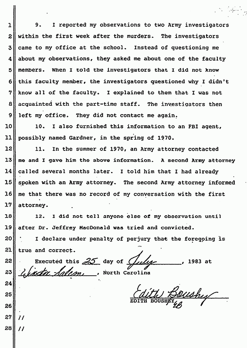 July 25, 1983: Declaration of Edith Boushy re: Suspects, p. 3 of 4