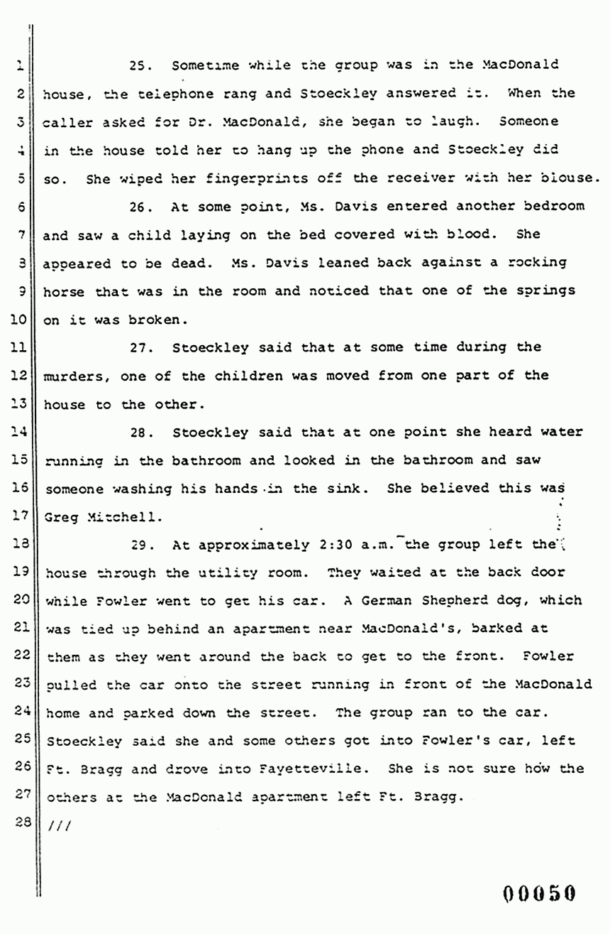 April 3, 1984: Unsigned Declaration of Ted Gunderson re: Helena Stoeckley, p. 5 of 6