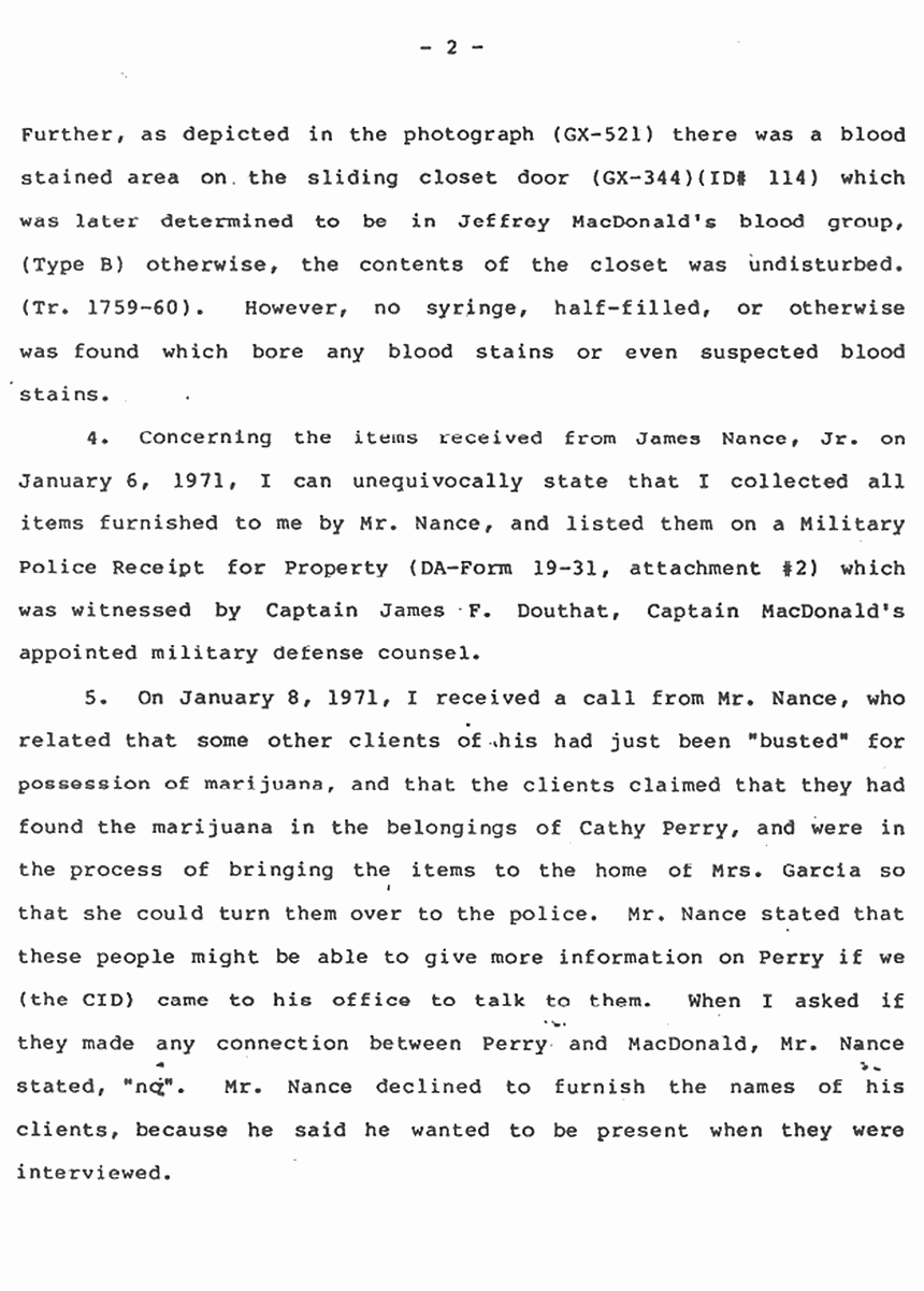 June 20, 1984: Affidavit of William Ivory (CID), p. 2 of 5
