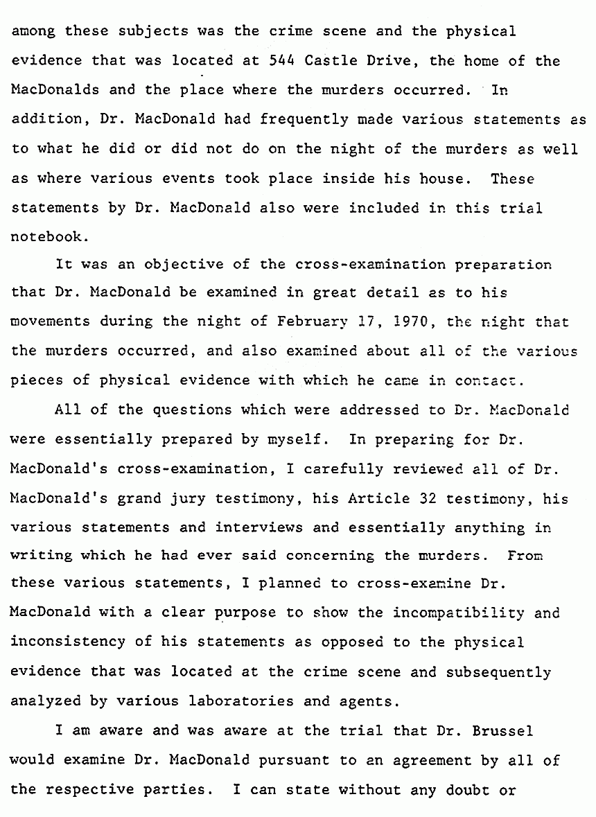 July 2, 1984: Affidavit of James Blackburn re: Dr. Brussel and the cross-examination of Jeffrey MacDonald, p. 2 of 4