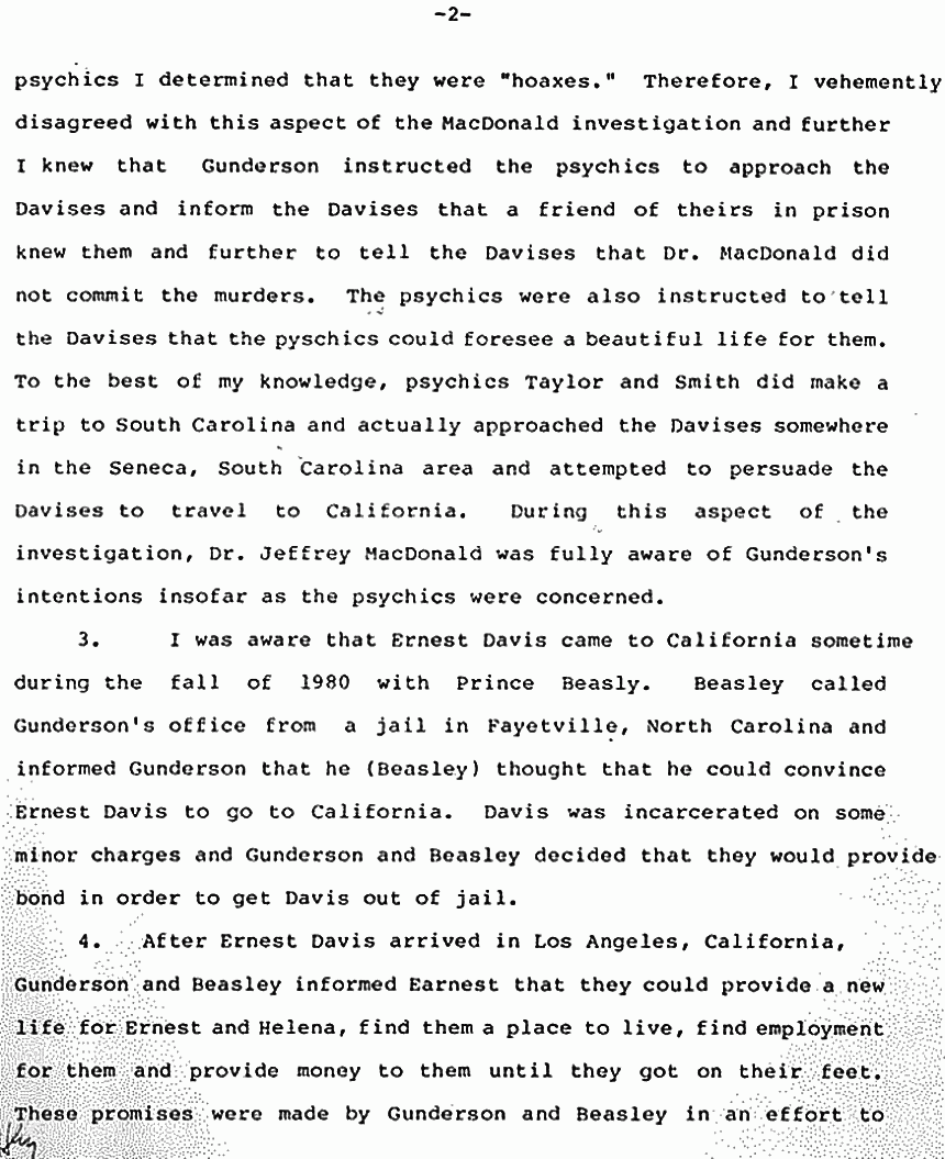 July 3, 1984: Affidavit of Homer Young (FBI, retired) re: Ted Gunderson, p. 2 of 4