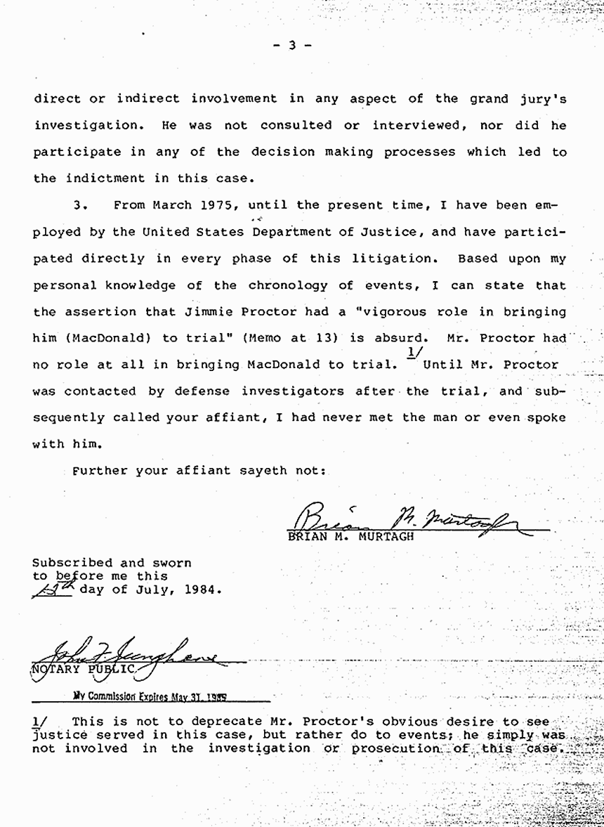 July 12, 1984: Affidavit #4 of Brian Murtagh re: Jimmie Proctor p. 3 of 3