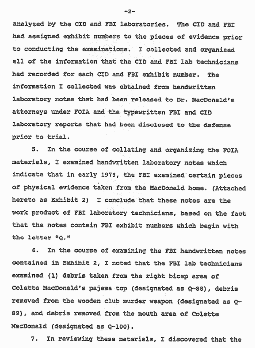 October 12, 1990: Affidavit of Ellen Dannelly re: Freedom of Information Act (FOIA) Material p. 2 of 3