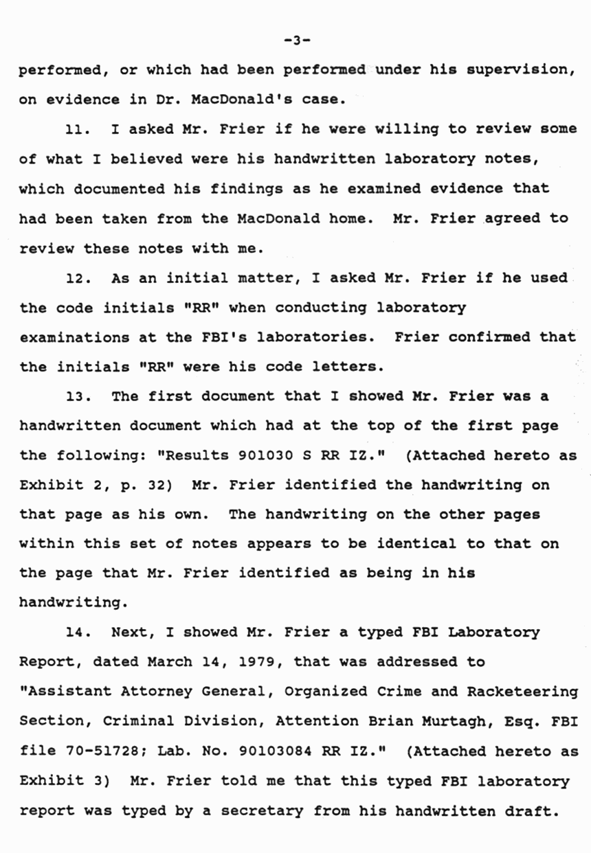 October 12, 1990: Affidavit of Ted Gunderson re: James Frier (FBI) p. 3 of 5