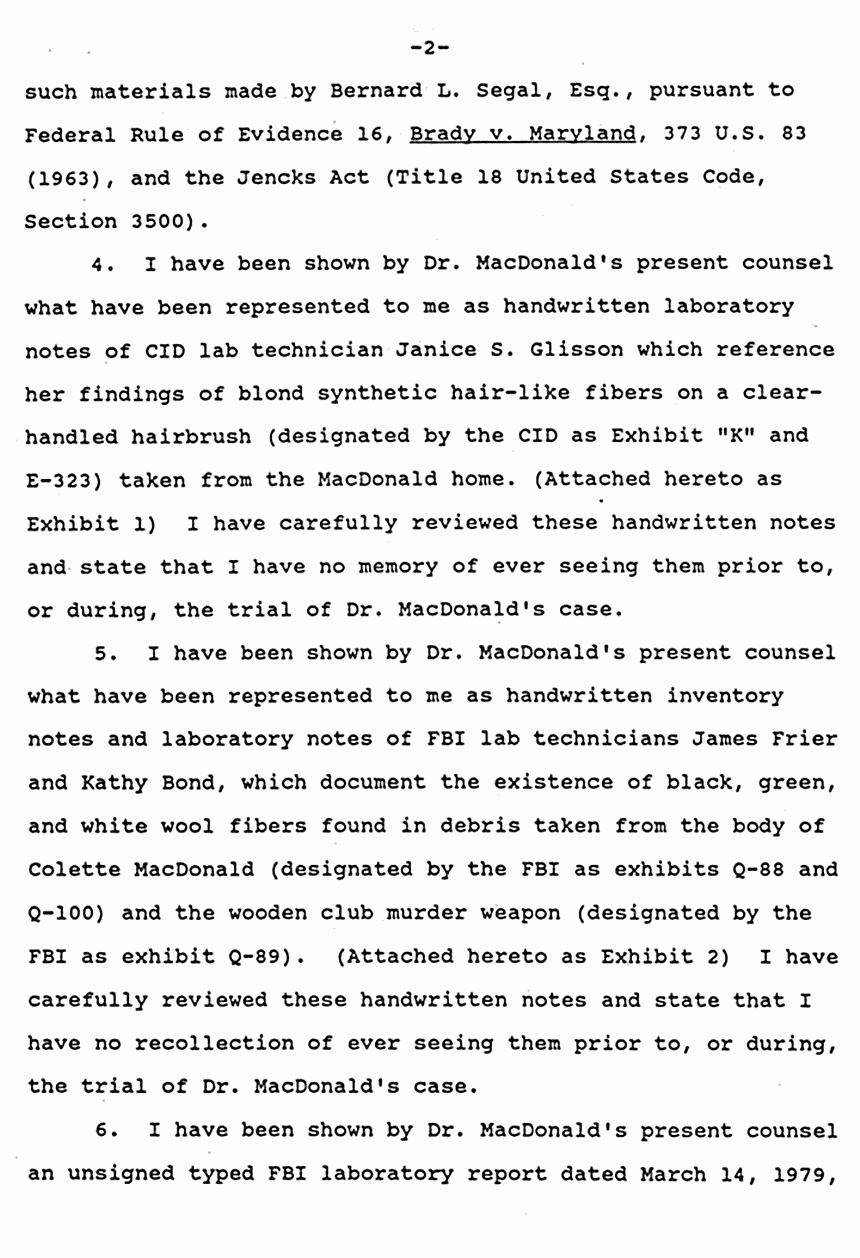 October 15, 1990: Affidavit of Wade Smith re: Lab Notes and Reports, p. 2 of 7