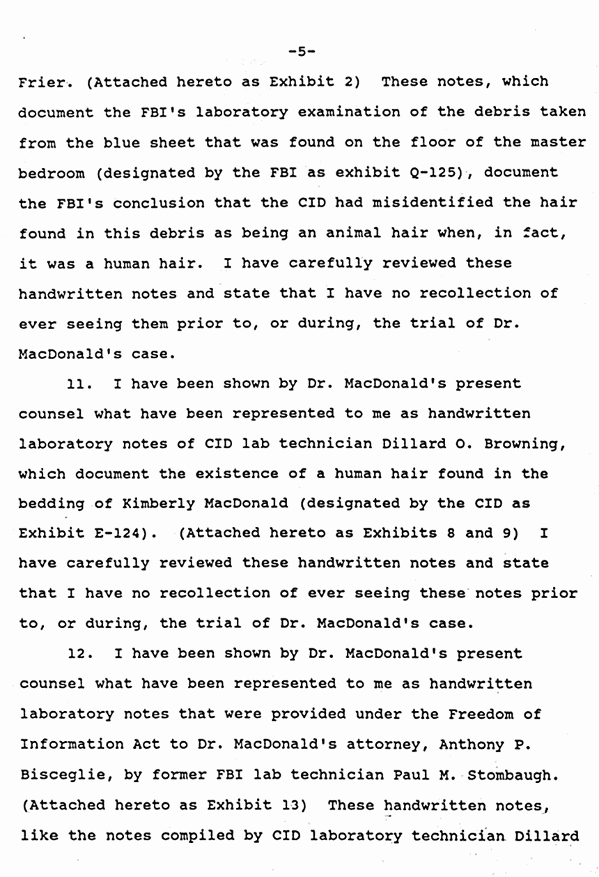 October 15, 1990: Affidavit of Wade Smith re: Lab Notes and Reports, p. 5 of 7