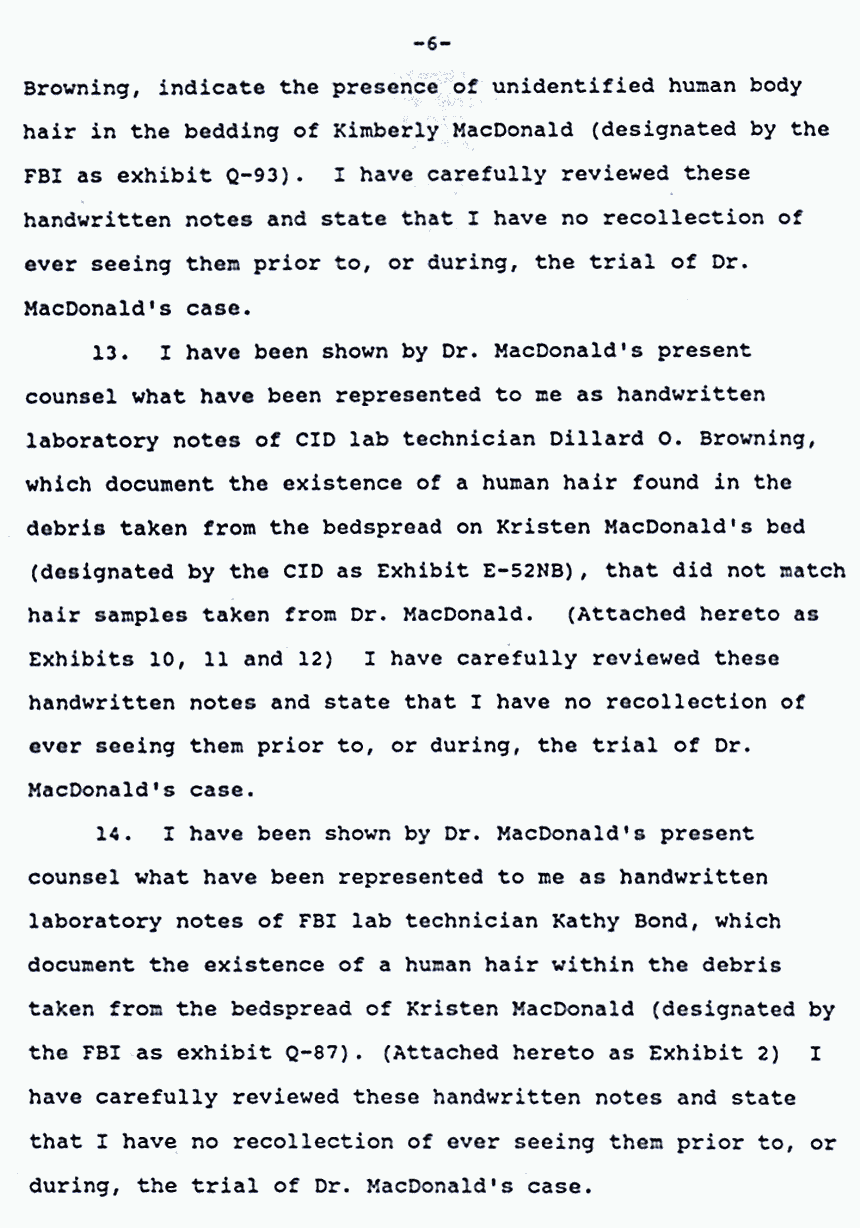 October 15, 1990: Affidavit of Wade Smith re: Lab Notes and Reports, p. 6 of 7