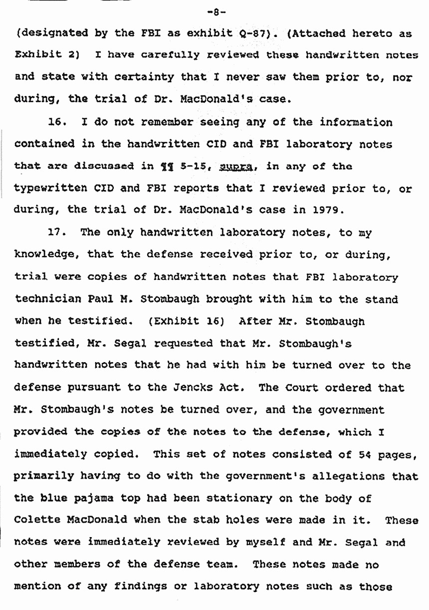 October 16, 1990: Affidavit of John Thornton, p. 8 of 9