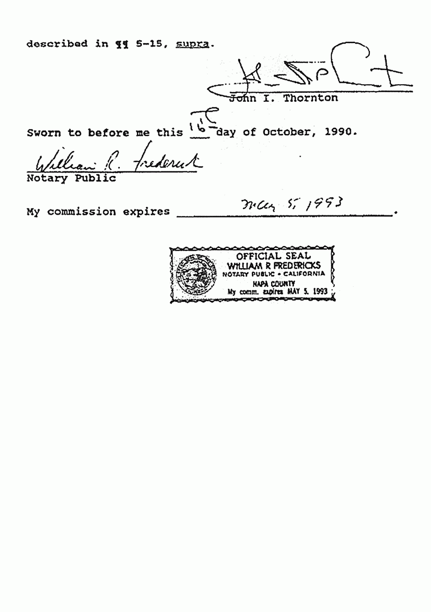 October 16, 1990: Affidavit of John Thornton, p. 9 of 9