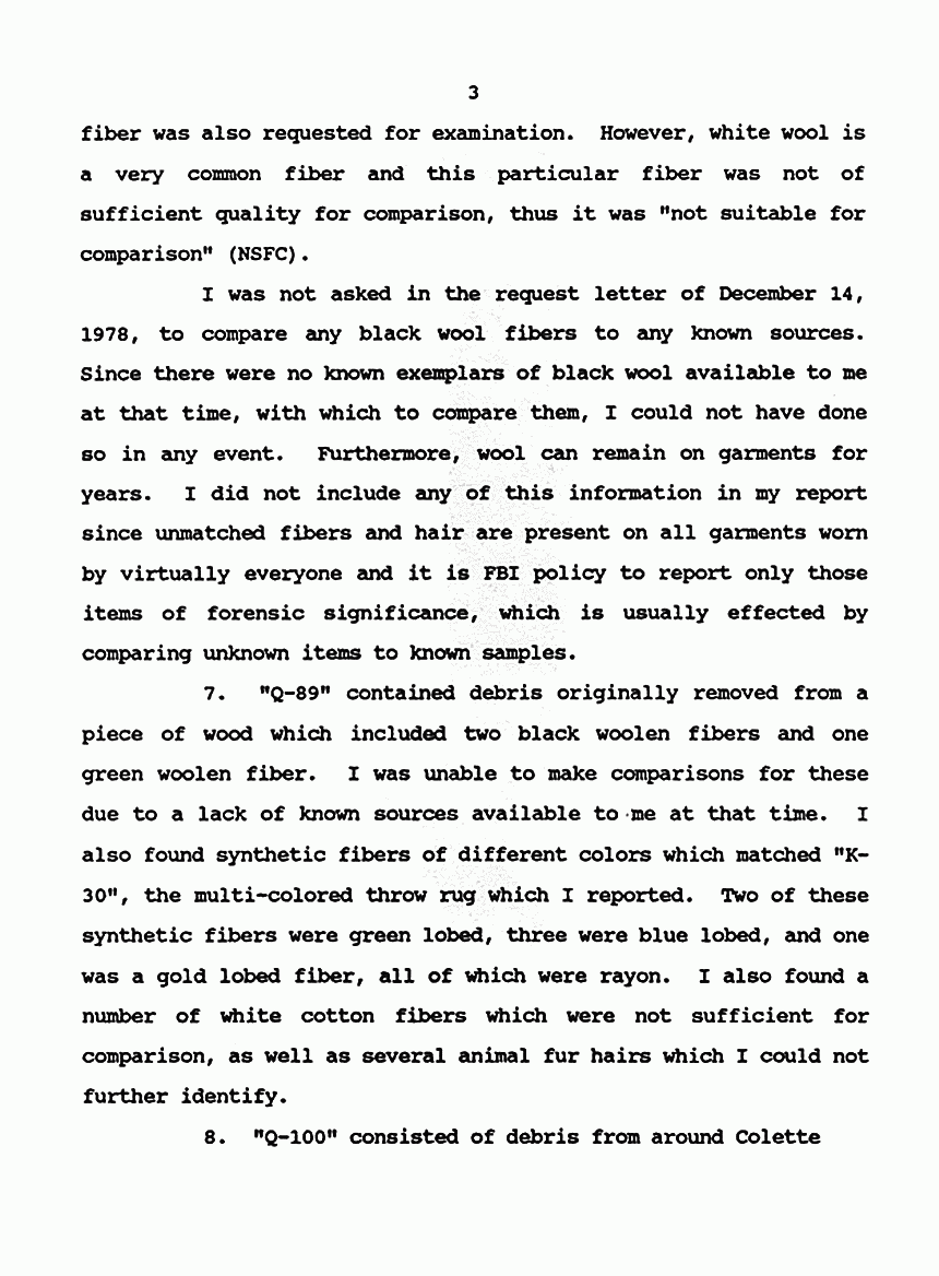 February 8, 1991: Affidavit of James Frier (FBI) re: Examinations of Physical Evidence p. 3 of 5