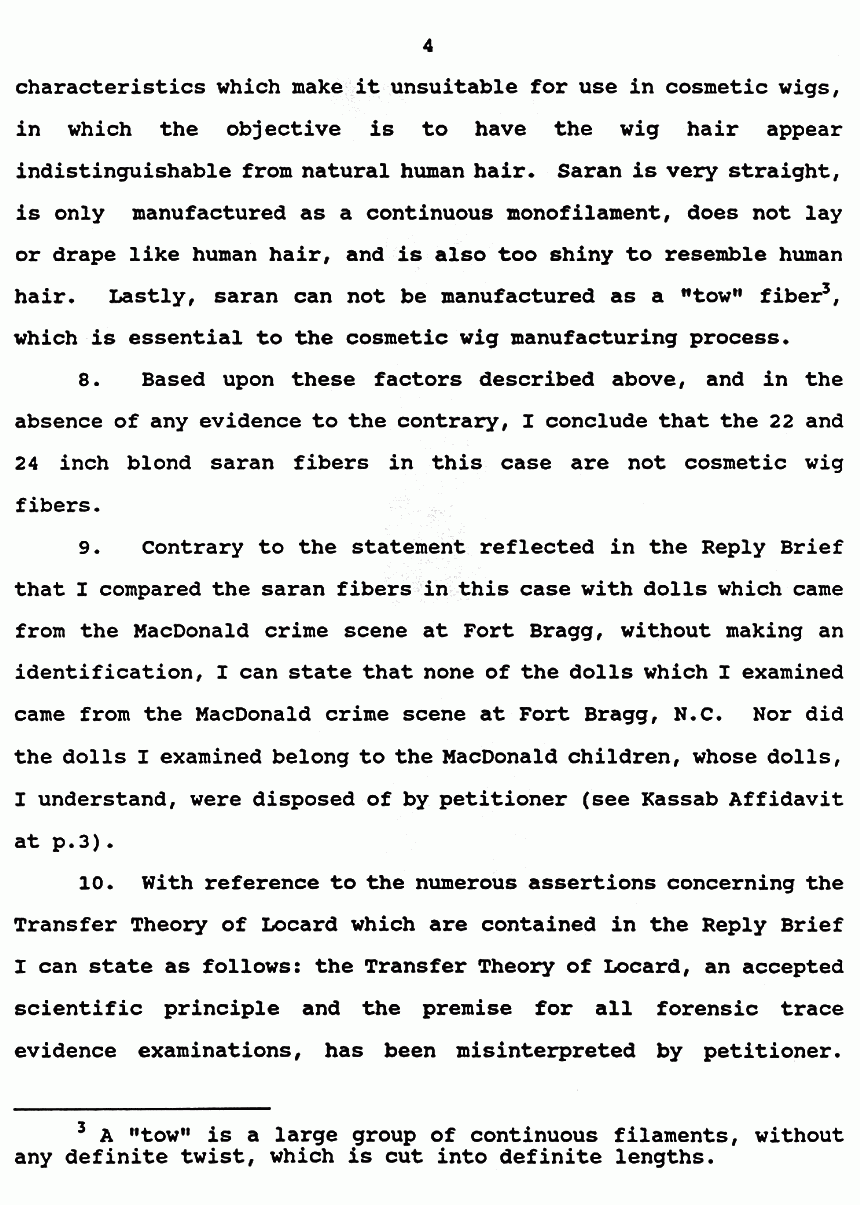 May 21, 1991: Supplemental Affidavit of Michael Malone (FBI) re: Synthetic Fibers, p. 4 of 5